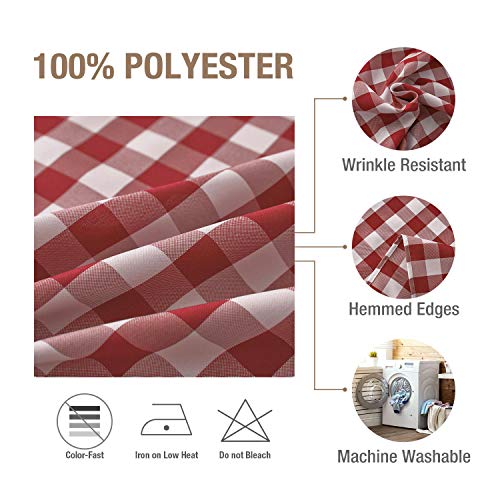 Veeyoo Buffalo Plaid Cloth Napkins 20X20 Inch - Red Checked Dinner Napkins Set Of 12, Reusable Washable Gingham Napkin For Holiday Dinner, Parties, Picnic #TOP2