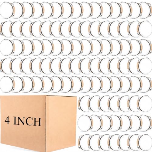 100 Pack 4 Inch Tambourines for Adults Mini Bulk Tambourines for Wedding Hand Held Drum Percussion Gift Wood Metal Jingles Musical Educational Drum Instrument for Church Party Home Fun