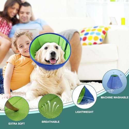 Voarge Dog Cone Collar After Surgery, Breathable Mesh Pet Recovery Collar Adjustable E-Collar, After Surgery and Injuries - Image 3