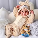 BABESIDE Lifelike Reborn Baby Dolls Boy – 20 Inch Bear Outfit Realistic Baby Doll Poseable Soft Body Real Life Baby Dolls with Accessories for 3+ Year Old Girls Gifts, Pretend Play, Collection