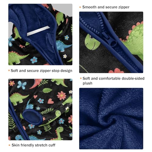 CHIFIGNO Colorful Cartoon Dinosaurs Toddler Thick Soft Sweatshirt Jacket with Polar Fleece Lining 3T3
