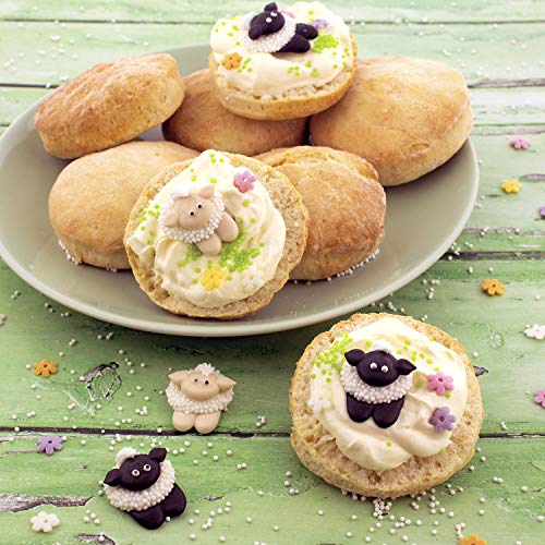 4. Bild von Günthart BackDecor süße Schäfchen | Schafe aus Zucker | essbare Dekoration für Süßspeisen | geeignet für Kuchen und Cupcakes | Scharfe mit dunklen und hellen Köpfen