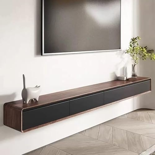 Brown Wall Mounted TV Unit - Cabinet with Large Storage for Living Room and Office - 240 * 24 * 20cm