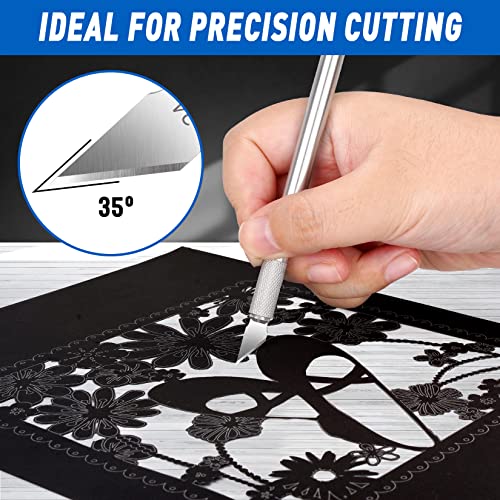 DIYSELF 100 Pack Exacto Blades #24 - Hobby Knife Replacement Blades Refills for Precision Knife - Exacto Knife Blade for Craft Knife - High Carbon Steel - Craft Precision Knife Blade (#24) by DIYSELF - Image 2