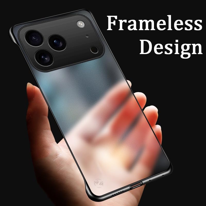 Image of Compatible Case Apple iPhone 17 Pro | Back Cover Case | Stylish Frameless Matte Hard Back Skin | Soft TPU Shock Proof Bumper Back Cover Case for Apple iPhone 17 Pro (Black)