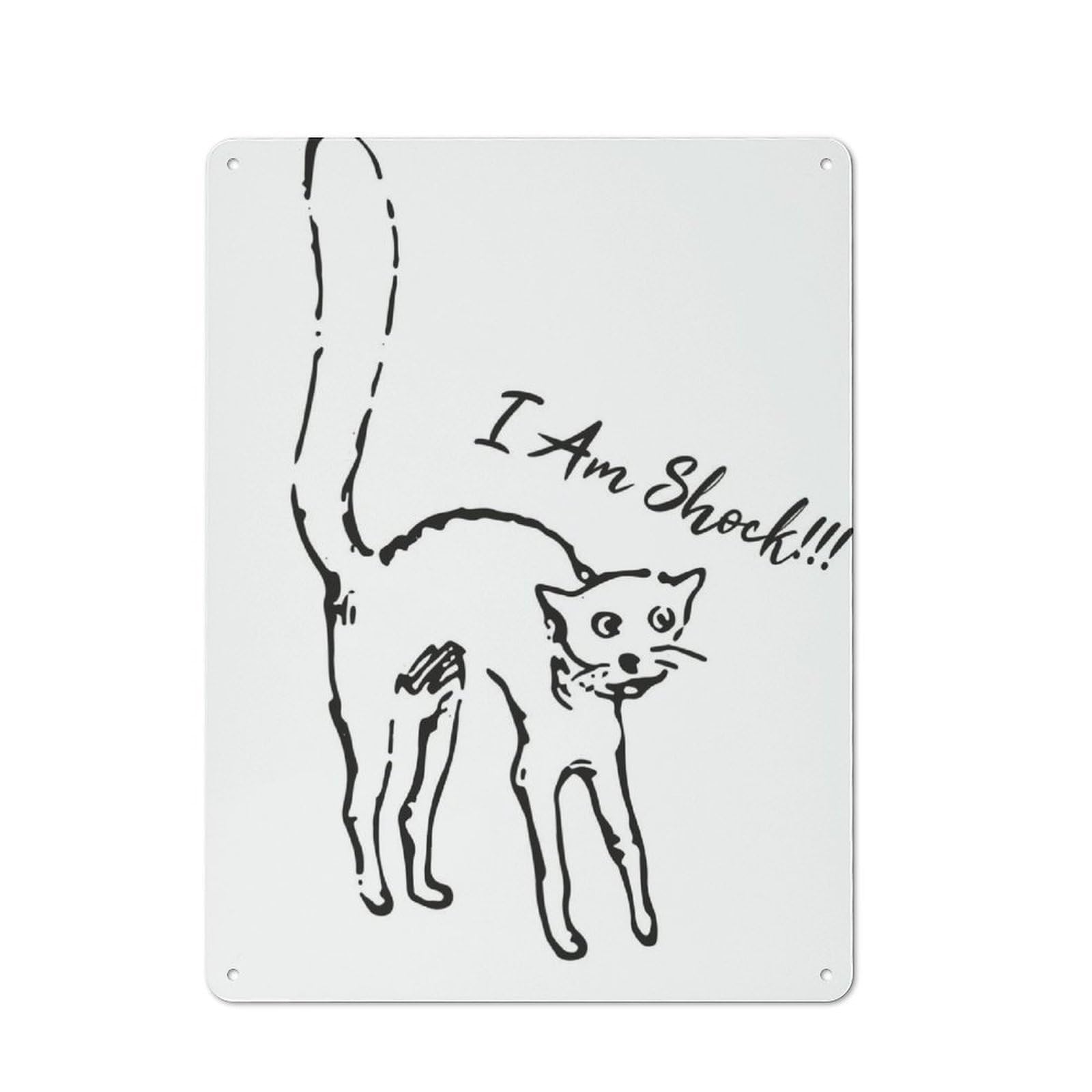 Bar Wall Shock A Cat Decorative Metal Plaque, Wall Decor for Home Pub, Dining Room Or Drinks Area, 40x30cm