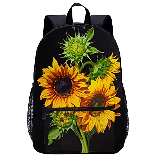 Sac à dos imprimé en 3D tournesol au format généreux 45x30x15cm