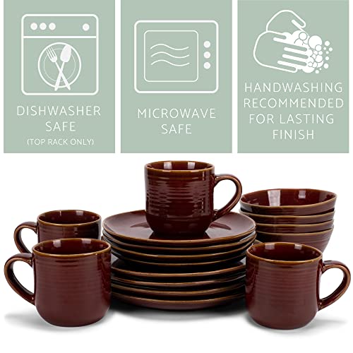 Elanze-Designs-Reactive-Glaze-Farmhouse-Rustic-Boho-Ceramic-Stoneware-Dinnerware-16-Piece-Plate-Bowl-Mug-Dish-Set-Service-for-4-Burnt-Auburn-Red