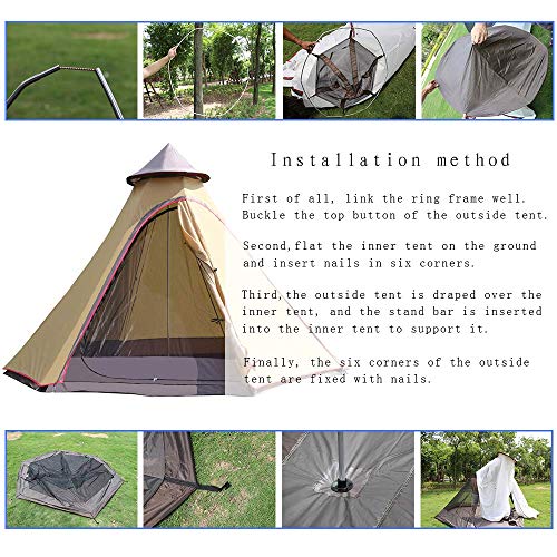 Carpa de Camping Dome GagalU Indian Teepee 3-4 Personas miniatura 7
