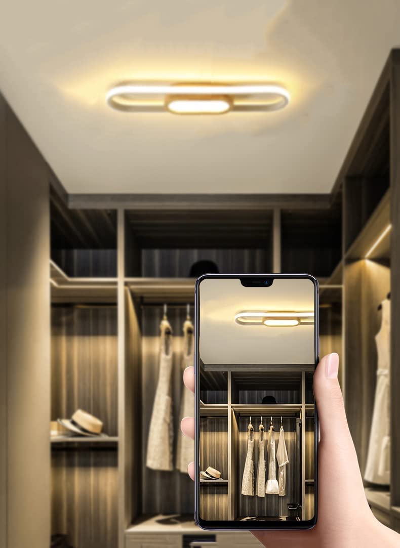 Drewniana lampa sufitowa LED z czujnikiem ruchu do wnętrz nowoczesna przedpokoju lampa sufitowa z czujnikiem światła dziennego przedpokoju sypialni korytarza balkonu