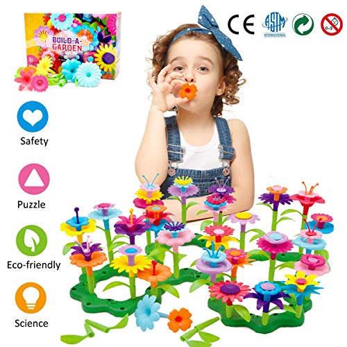 HOWADE Flower Building Toy, 98PCS Arreglo Floral Playset Creative Garden Bouquet Blocks para Edad 4,5,6,7 años Regalos