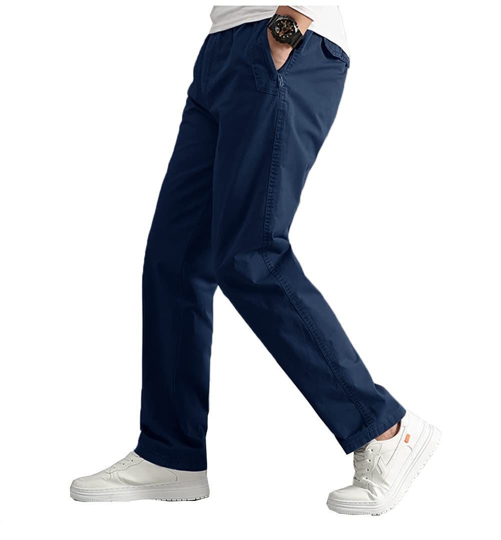 WZIKAIMens Cargo Pants,Elastic Waist Sweatpants for Men Casual Long Trousers Light Jogger Pants