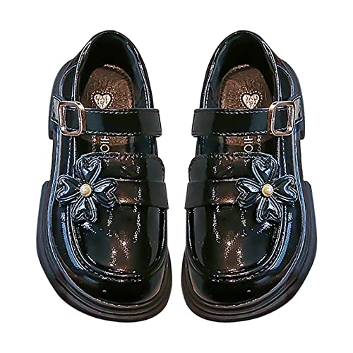 Little Girl Lolita Leather Shoes Princess Butterfly Mary 𝐉anes Shoes Hook and Loop Party Wedding School Shoes