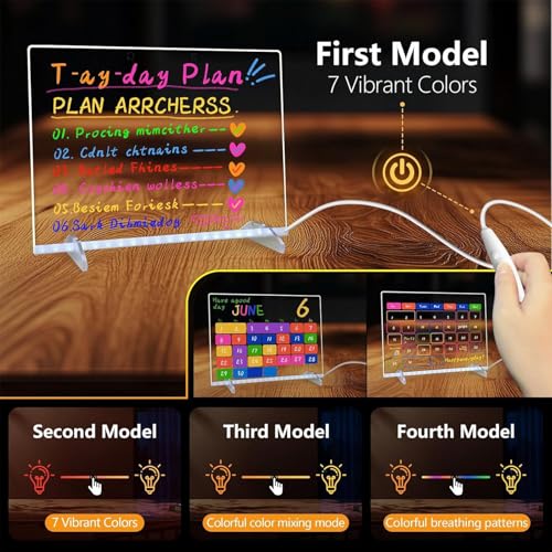 Tableau d'affichage LED effaçable en acrylique pour ne plus oublier vos notes - 4