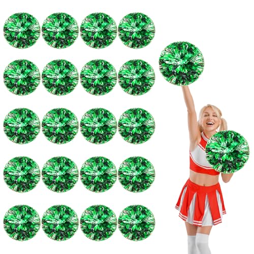 Pompons de cheerleading 20 pièces à fixation ergonomique