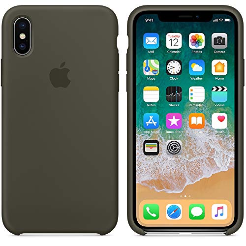 El último Verano Funda iPhone X, Slim Líquido de Silicona Gel Carcasa Anti-Rasguño y Resistente Huellas Dactilares Totalmente Protectora Caso Cover Case para iPhone X (5.8") (Verde Oliva)
