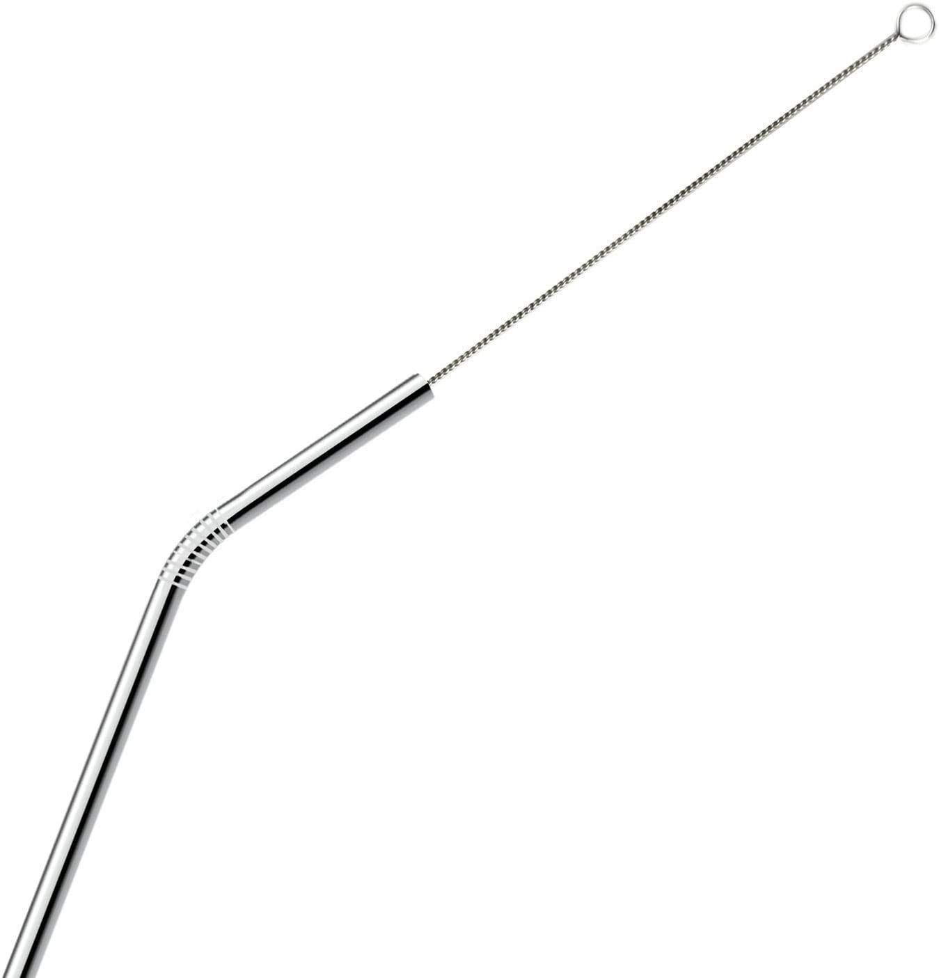 Stainless Steel Straw for Kids and Adults Reusable Metal Straw Set with Cleaning Brush (2 Bent + 2 Straight + 1 Brushes + 1 Canvas Pouch Blue) 1