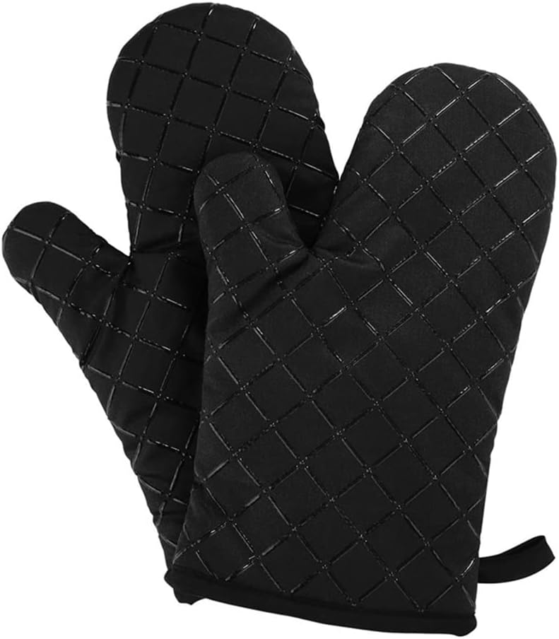 1 Pair of Oven Gloves Kitchen Oven Gloves Heat-Resistant Cooking Gloves Kitchen Baking Gloves (D 1)