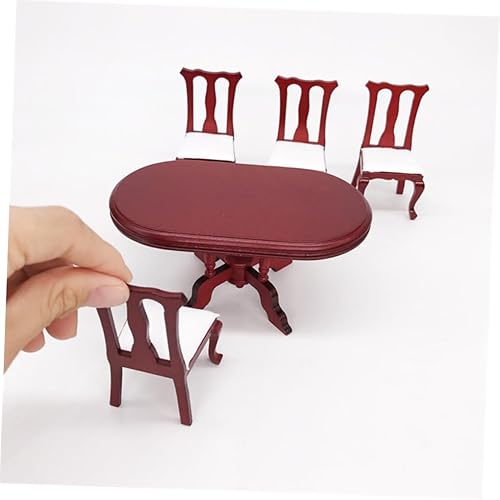 Miniatura 5 de TOYANDONA Muebles para casa de muñecas, 1 juego de muebles para casa de muñecas, muebles de madera para casa mini, muebles de casa, mini adornos