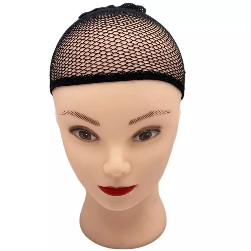 X3 Pack Crochet Wig Caps, Black/Nude Mesh Open Ended Wig Fishnet Liner Caps Finest Stocking Weaving Cap (Black) - Image 2