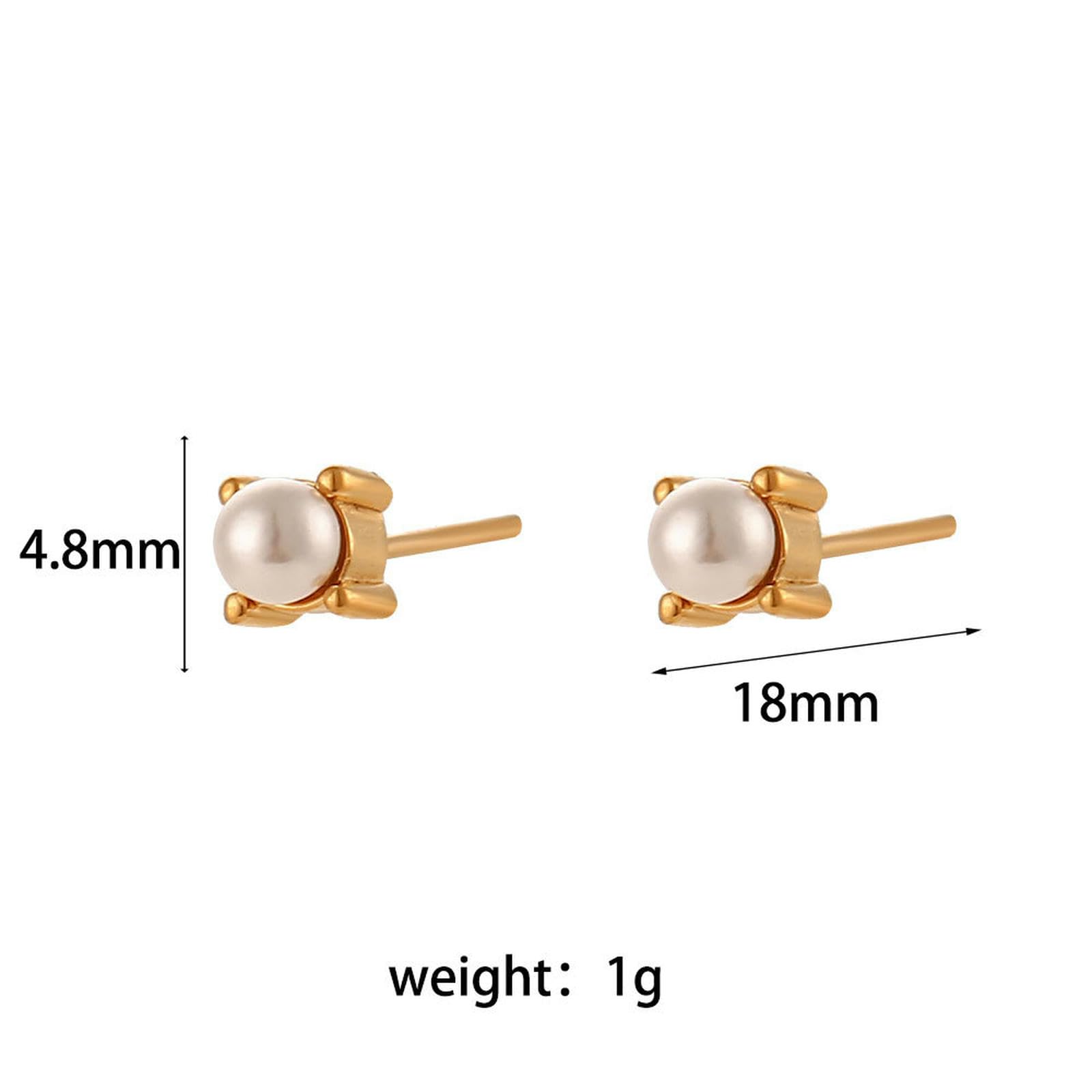 HMJGDHX Edelstahl Perle Zirkon Retro Mini Runde Ohrringe für Frauen Ins Mode Minimalistischen Schmuck Täglichen Party Geschenk