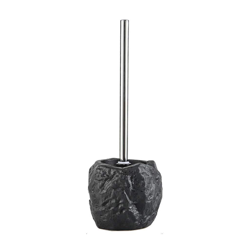 Brosse toilettes sans aucun angle mort avec support céramique aspect pierre et manche long