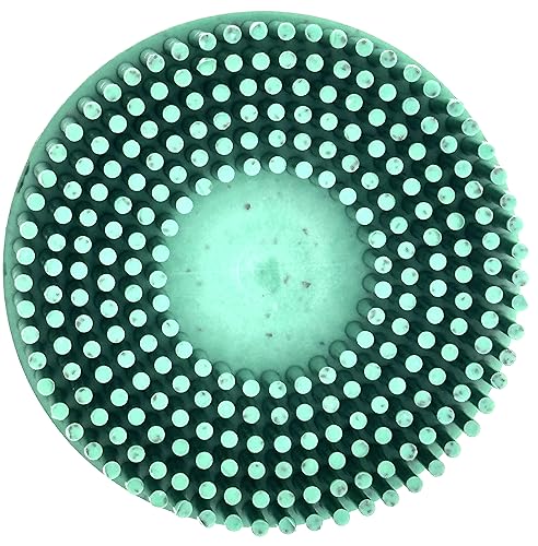 Image of 2 Pack 2 inch 50 Grit Green R-Type Bristle Disc | Ceramic-Aluminum Oxide Abrasive Bristle Disc with Quick Change Roll Lock | Pack of 2 | Green