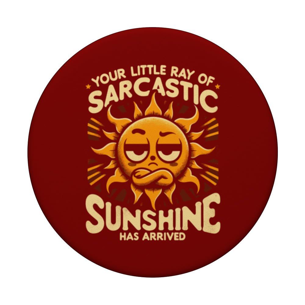 Morning People Ray Of Sarcastic Sunshine Has Arrived Sarcasm PopSockets Swappable PopGrip, Black - Image 3
