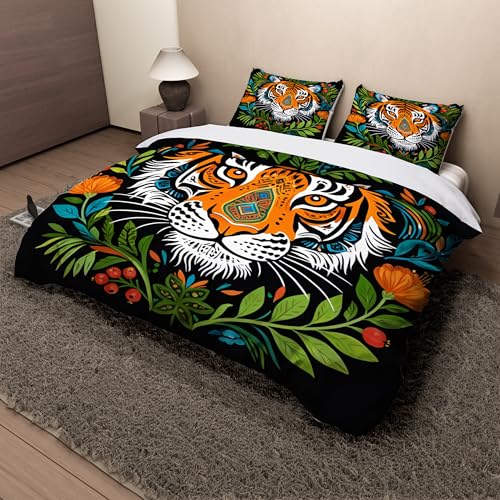 Housse de couette tigre 3D de qualité superieure microfibre douce 240cm - 5
