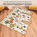Mallie® Spielmatte Baby Faltbar inkl. Gratis Tragetasche 180x150x1cm [100% BPA- und Schadstoff-Frei] Doppelseitige Krabbelmatte Baby, Krabbeldecke Baby I Baby Play Mat, Spielmatte Baby Faltbar