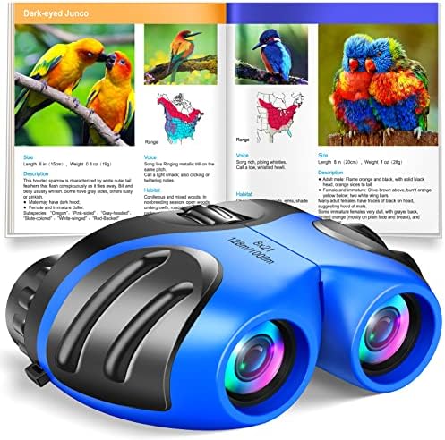 Toys for 3-10 Year Old Boys, jinsir Binoculars Kids Outdoor Toys for Kids 3-10 Kids Binoculars for Bird Watching Gifts for 3-10 Year Old Boys Binoculars Compact Kids Learning Toys for Boys Blue