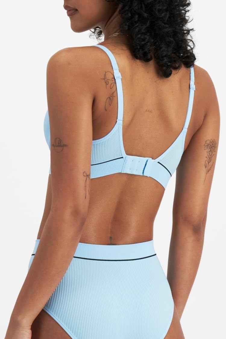 Bonds Women's T-Shirt Stretch Rib Wireless Bra with Contour Cups for Women