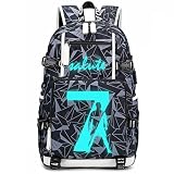FANwenfeng Soccer Player 7 Luminous Multifunction Backpack Travel Football Fans Bag For Men Women (Style 5)