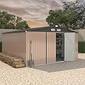 12x12 FT Metal Storage Sheds Outdoor, Metal Yard Sheds Garden Shed Kit, Metals Tool Shed with Lockable Door, Metals UtilityShed Buildings with Air Vent for Backyard Garden Patio Lawn