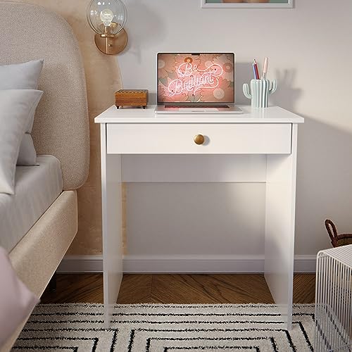 Escrivaninha para Quarto ou Escritório com 1 Gaveta Estilo - Branco