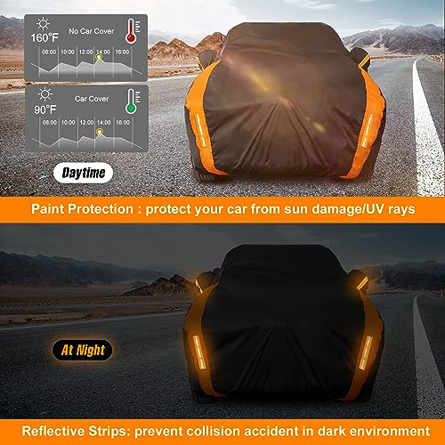 Sunwhale CAR-JPSUV Cover Waterproof All Weather For Suv Automobiles Uv Protection Snowproof Rain Sun Full Car Cover With Door Zipper Full Exterior Outdoor Car Cover Universal Fit Suv Up To 200’’ thumb #6