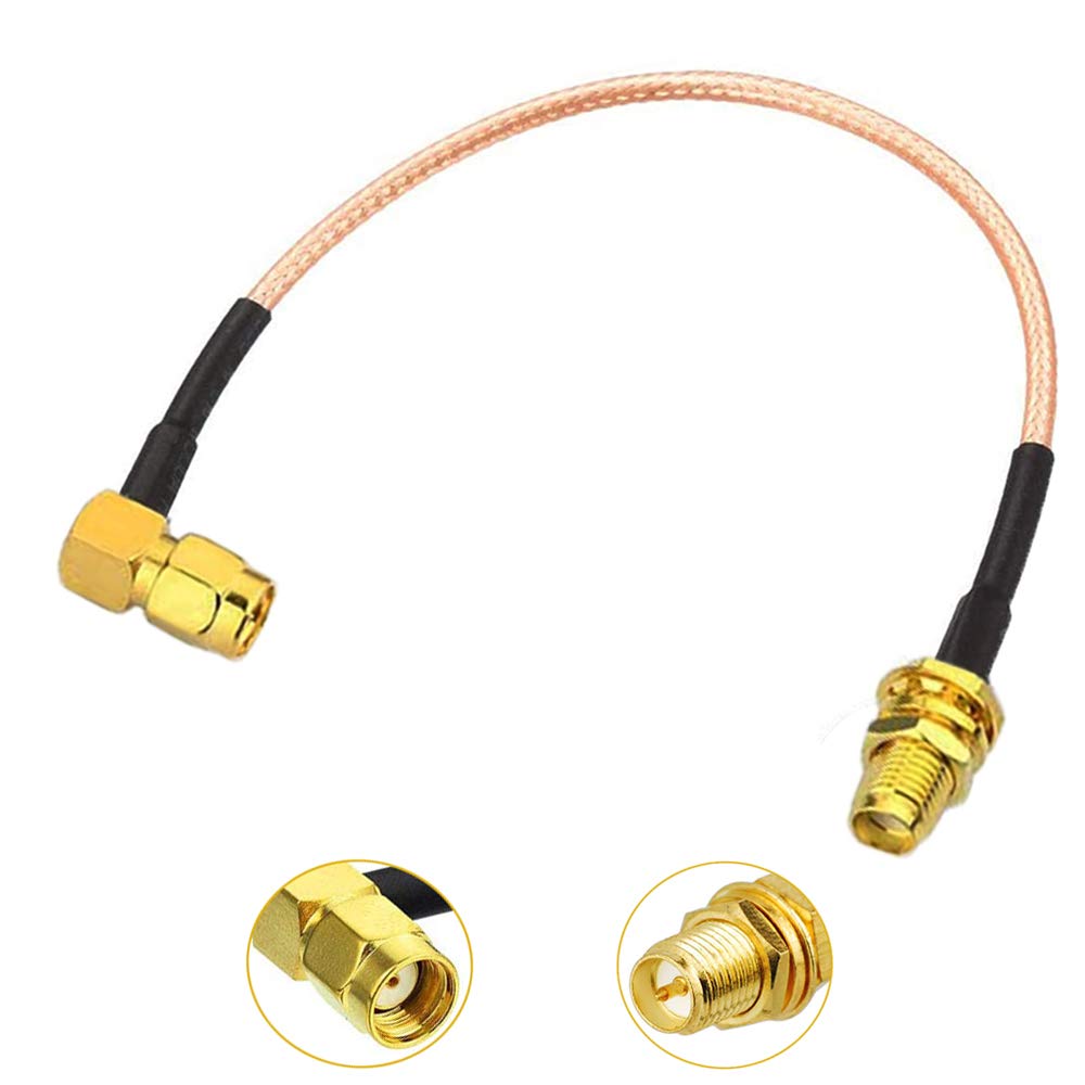 RedYutou RP-SMA Male Right Angle to RP-SMA Female Jack Bulkhead RG316 Cable 12