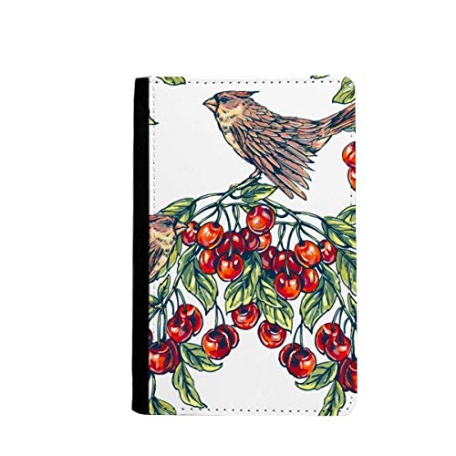 Porte-passeport oiseaux et fruits étui de protection voyage et organiseur de cartes