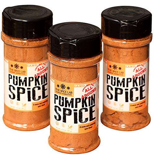 The Spice Lab Pumpkin Pie Spice - Great Holiday Paleo Pumpkin Spice Seasoning for Pumpkin Pies, Pumpkin Spice Coffee & Squash Vegetables - 3.2 oz - 3 Shaker Jars - Kosher & All Natural Blend - 5164
