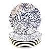 Gusto Buono Porcelain Dinner Plates Set of 6 1024 Pearl Effect with Blue Floral Design Dishwasher Microwave Safe Ideal for Indoor Outdoor Dining Ideal for Home Use Parties Gifts