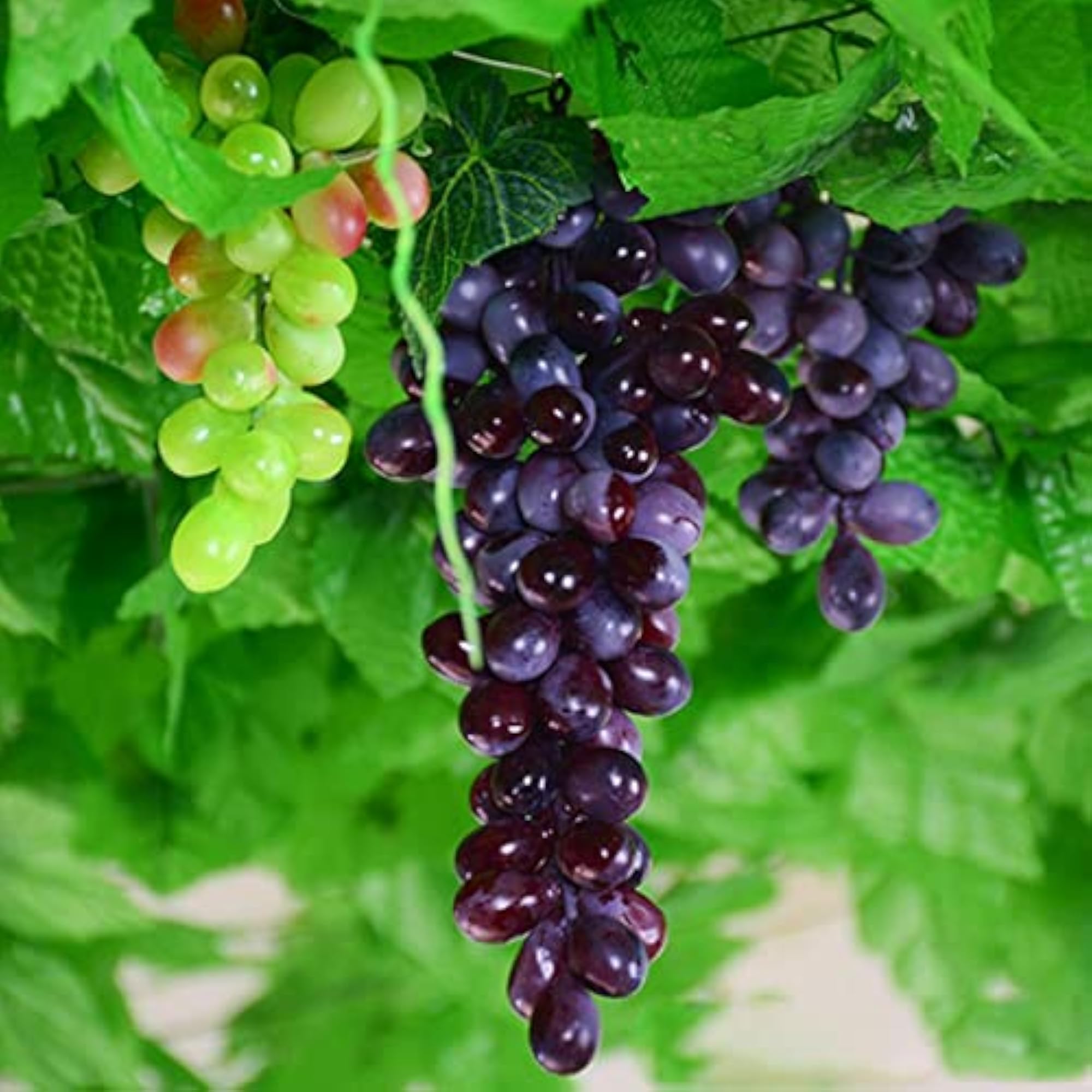 Artificial Grape Fruit Display for Kitchen Cabinet, Purple