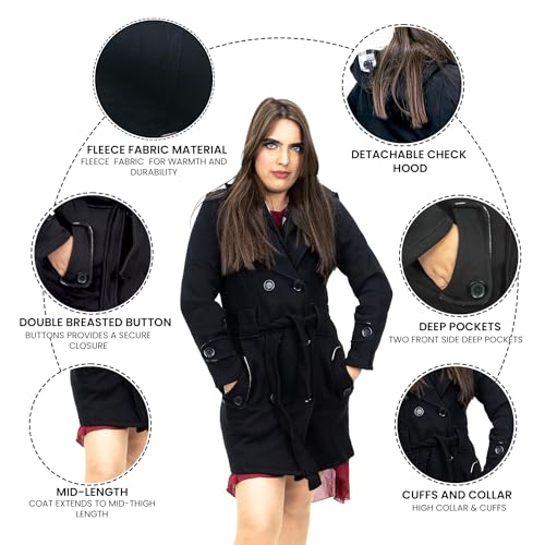 NOROZE Donna Bottone con Cintura a Maniche Lunghe