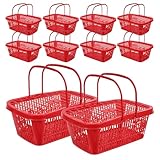 Veemoon 10 Stück Kunststoff Obstpflückkorb mit Deckel 1 Kg Fassungsvermögen Rot Leichter Garten Erntekorb für Beeren Gemüse und Picknick Wiederverwendbar