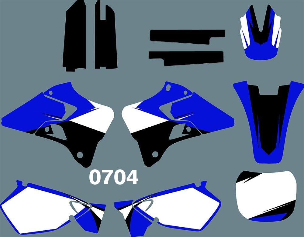 Ruilian DST0704 3M Customized Motorcross Graphics Motorcycle Decals Stickers Kit Fit for YAMAHA YZ125 YZ250 1996 1997 1998 1999 2000 2001