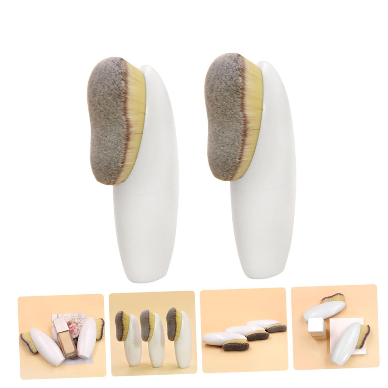 minkissy 8pezzi Spazzole Per Fondotinta e Polvere Strumenti Per Trucco Viso Applicatori Professionali Per Make-up Facile Contouring e Finitura Perfetta Premium e Durevole