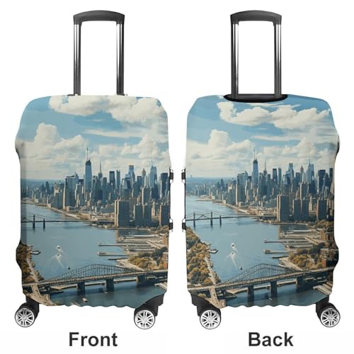 Travel Luggage Cover Washable Suitcase Cover Penthouse View Over Fashion Suitcase Protector Carry On Luggage Covers Protector Suitcase Fits 19"-32" Luggage3