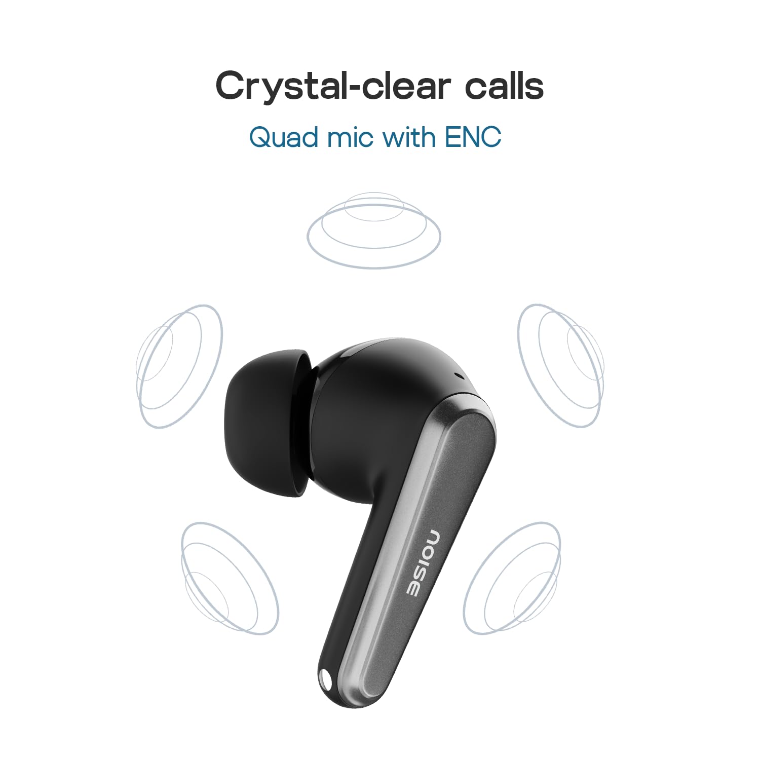 Noise Newly Launched Buds VS601 in Ear Truly Wireless Earbuds with 50H of Playtime, Transparent Case Lid, Quad Mic ENC, Dual Device Pairing, 10Mm Driver, BT V5.3 (Graphite Black) — Amazon image 5