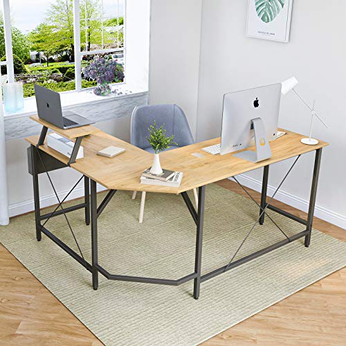 Image of Cubiker Multi-Purpose Height-Adjustable Lapdesk, Study Table, Portable, with Docking for Tablet, Room Work, Ideal for Work from Home, DIY Table, Easy to Assemble (59.1 inch x 47.3, Natural)
