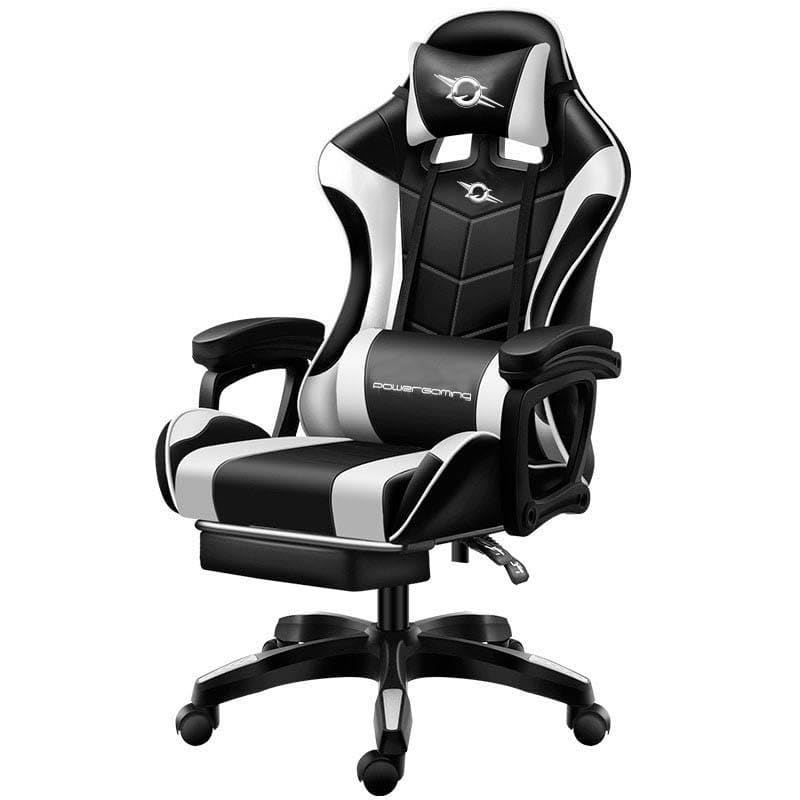 Sillas marca Powergaming modelo Silla Gaming PowerGaming Negro/Blanco con Reposapiés