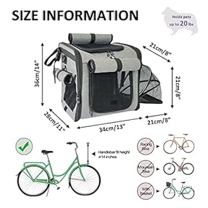   Dog-Bike-Basket-Carrier-Pet-Bike-Carrier-Backpack-with-Mesh-Windows-for-Small-Dog-Cat-Puppies-Easy-Safety-with-Adjustable-Straps-Hold-Bag-Front-Bicycle-and-Car-Seat